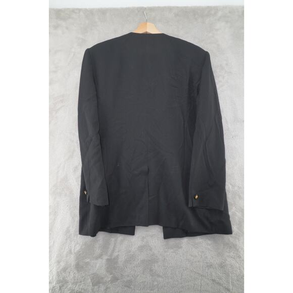 Jones New York Black Structured Blazer Size 12 Gold Button Career Jacket - Picture 3 of 11